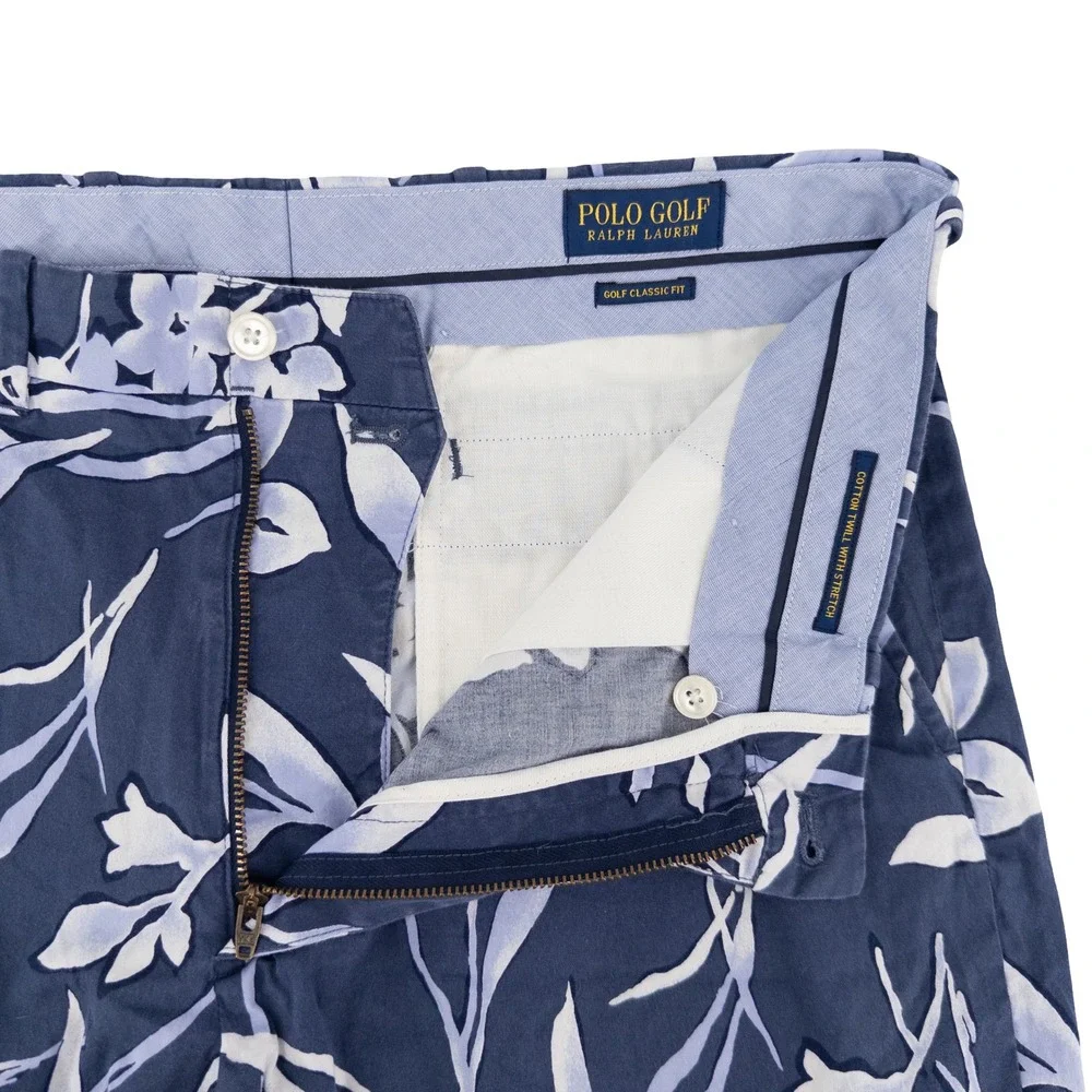 Polo Ralph Lauren Mens 33 Golf Classic Fit Shorts Blue Floral‎ Cotton Hawaiian